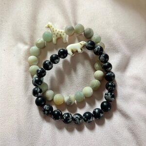 Bundle of Two Fahlo Charm Bracelets (Giraffe and Polar Bear)